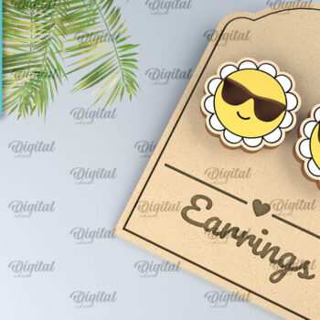 Intra απο ξύλο plywood 3mm-4mm πάχος – Καλοκαιρινά Ξύλινα Σκουλαρίκια Κοπή Laser Δίασταση  5x5 cm INTRAFABR-98269691 - Image 1