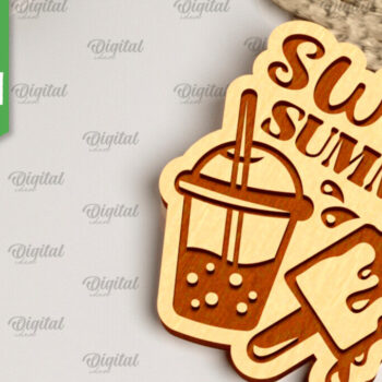 Intra απο ξύλο plywood 3mm-4mm πάχος – Καλοκαιρινό ξύλινο μπρελόκ με λέιζερ Δίασταση  5x5 cm INTRAFABR-98993082 - Image 1