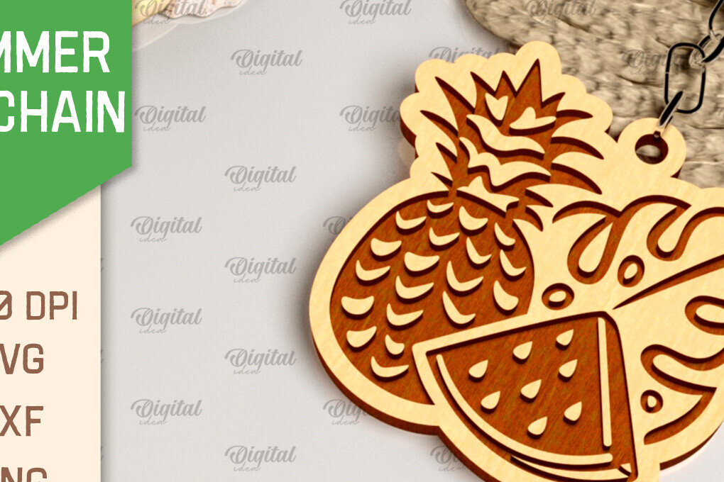 Intra απο ξύλο plywood 3mm-4mm πάχος – Καλοκαιρινό ξύλινο μπρελόκ με λέιζερ Δίασταση  5x5 cm INTRAFABR-98992845