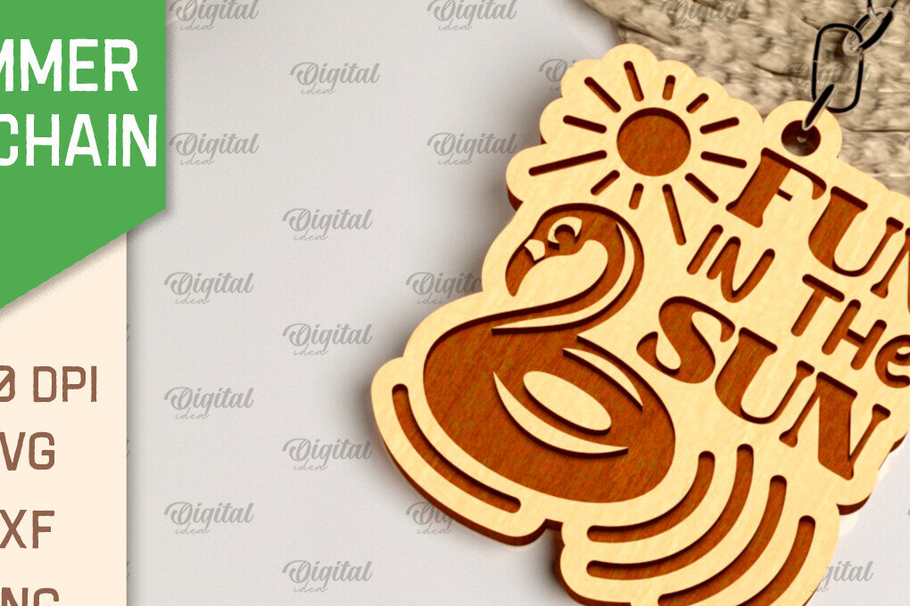 Intra απο ξύλο plywood 3mm-4mm πάχος – Καλοκαιρινό ξύλινο μπρελόκ με λέιζερ Δίασταση  5x5 cm INTRAFABR-98992997