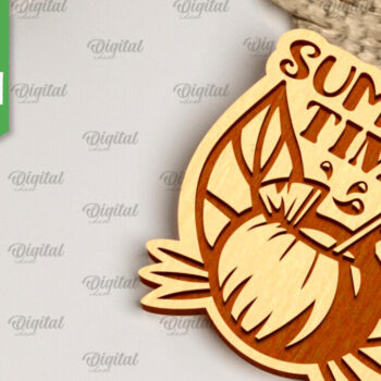 Intra απο ξύλο plywood 3mm-4mm πάχος – Καλοκαιρινό ξύλινο μπρελόκ με λέιζερ Δίασταση  5x5 cm INTRAFABR-98993046 - Image 1