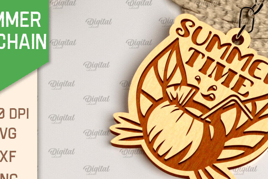 Intra απο ξύλο plywood 3mm-4mm πάχος – Καλοκαιρινό ξύλινο μπρελόκ με λέιζερ Δίασταση  5x5 cm INTRAFABR-98993046