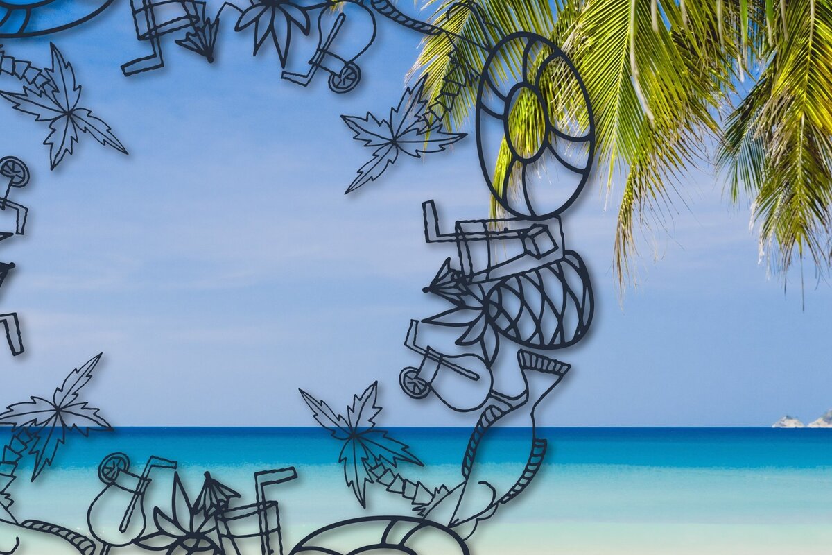 Intra απο ξύλο plywood 3mm-4mm πάχος – Καλοκαιρινό στεφάνι πόρτας Δίασταση  20x20 cm INTRAFABR-31591942