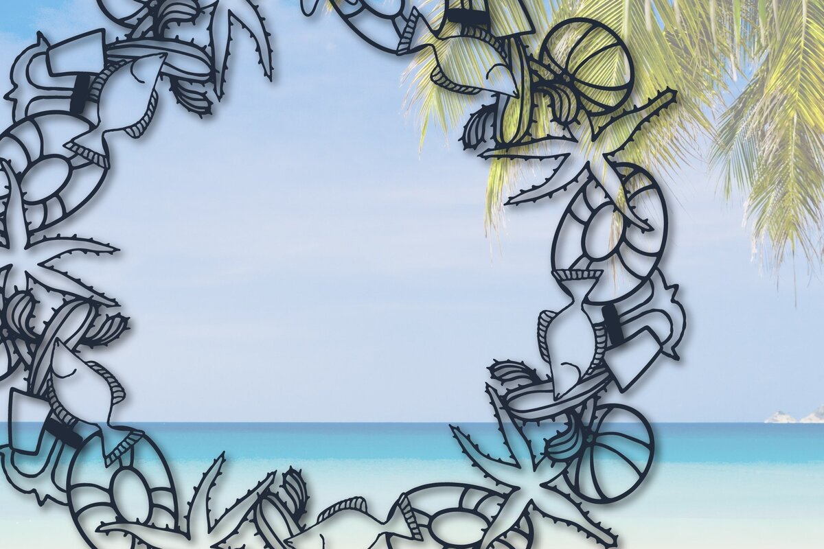 Intra απο ξύλο plywood 3mm-4mm πάχος – Καλοκαιρινό στεφάνι πόρτας Δίασταση  20x20 cm INTRAFABR-31592099