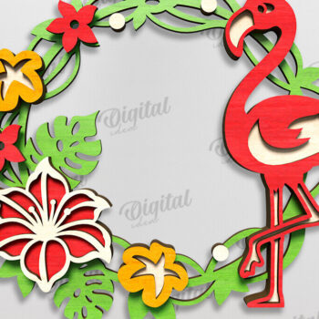 Intra απο ξύλο plywood 3mm-4mm πάχος – Καλοκαιρινό στεφάνι κοπής με λέιζερ Δίασταση 20x20 cm INTRAFABR-123565519 - Image 1