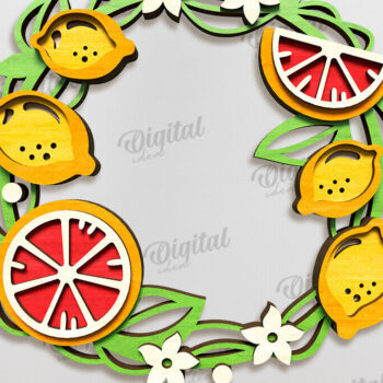 Intra απο ξύλο plywood 3mm-4mm πάχος – Καλοκαιρινό στεφάνι κοπής με λέιζερ Δίασταση 20x20 cm INTRAFABR-123565102 - Image 1