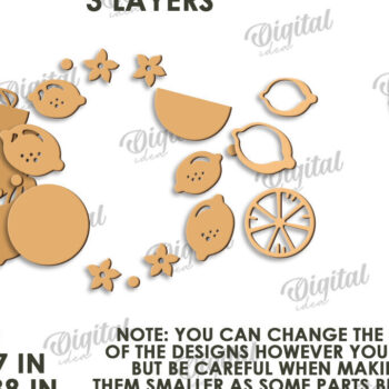 Intra απο ξύλο plywood 3mm-4mm πάχος – Καλοκαιρινό στεφάνι κοπής με λέιζερ Δίασταση 20x20 cm INTRAFABR-123565102 - Image 2