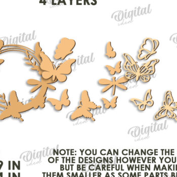 Intra απο ξύλο plywood 3mm-4mm πάχος – Καλοκαιρινό στεφάνι κοπής με λέιζερ Δίασταση  20x20 cm INTRAFABR-123565127 - Image 2