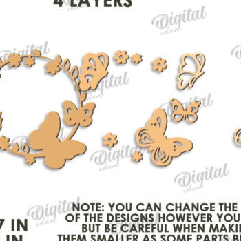 Intra απο ξύλο plywood 3mm-4mm πάχος – Καλοκαιρινό στεφάνι κοπής με λέιζερ Δίασταση  20x20 cm INTRAFABR-123565455 - Image 2