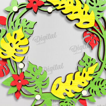 Intra απο ξύλο plywood 3mm-4mm πάχος – Καλοκαιρινό στεφάνι κοπής με λέιζερ Δίασταση  20x20 cm INTRAFABR-123565462 - Image 1