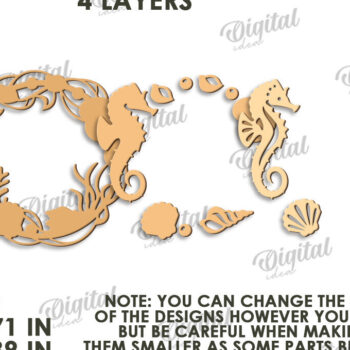 Intra απο ξύλο plywood 3mm-4mm πάχος – Καλοκαιρινό στεφάνι κοπής με λέιζερ Δίασταση  20x20 cm INTRAFABR-123565473 - Image 2