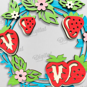 Intra απο ξύλο plywood 3mm-4mm πάχος – Καλοκαιρινό στεφάνι κοπής με λέιζερ Δίασταση  20x20 cm INTRAFABR-123565514 - Image 1