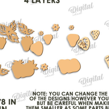 Intra απο ξύλο plywood 3mm-4mm πάχος – Καλοκαιρινό στεφάνι κοπής με λέιζερ Δίασταση  20x20 cm INTRAFABR-123565514 - Image 2