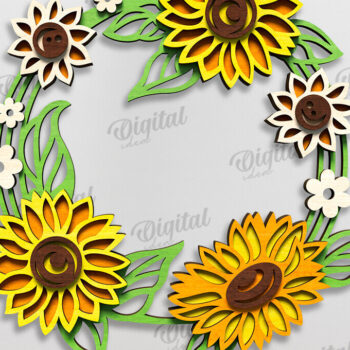 Intra απο ξύλο plywood 3mm-4mm πάχος – Καλοκαιρινό στεφάνι κοπής με λέιζερ Δίασταση  20x20 cm INTRAFABR-123565094 - Image 1