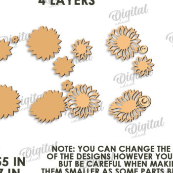 Intra απο ξύλο plywood 3mm-4mm πάχος – Καλοκαιρινό στεφάνι κοπής με λέιζερ Δίασταση  20x20 cm INTRAFABR-123565094 - Image 2