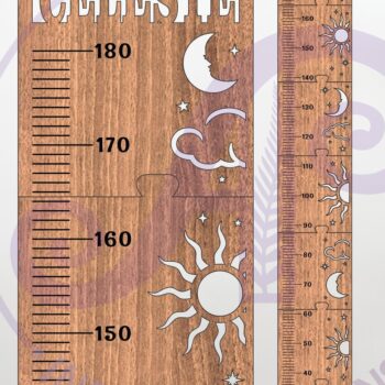 Intra απο ξύλο plywood 3mm-4mm πάχος – Μέτρηση γραφήματος Ύψους Ήλιου και Σελήνης για παιδιά Δίασταση  20x20 cm INTRAFABR-124950178 - Image 1