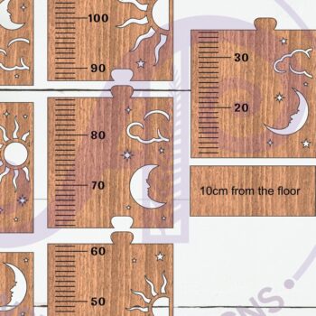 Intra απο ξύλο plywood 3mm-4mm πάχος – Μέτρηση γραφήματος Ύψους Ήλιου και Σελήνης για παιδιά Δίασταση  20x20 cm INTRAFABR-124950178 - Image 2