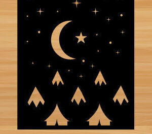 Intra απο ξύλο plywood 3mm-4mm πάχος – Sun and Moon Mountain Wall Art Δίασταση  40x30 cm INTRAFABR-68048389