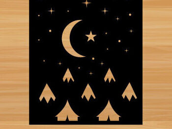 Intra απο ξύλο plywood 3mm-4mm πάχος – Sun and Moon Mountain Wall Art Δίασταση  40x30 cm INTRAFABR-68048389 - Image 1