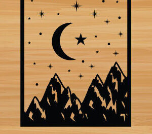 Intra απο ξύλο plywood 3mm-4mm πάχος – Sun and Moon Mountain Wall Art Δίασταση  40x30 cm INTRAFABR-68048473