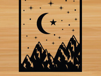 Intra απο ξύλο plywood 3mm-4mm πάχος – Sun and Moon Mountain Wall Art Δίασταση  40x30 cm INTRAFABR-68048473 - Image 1