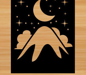 Intra απο ξύλο plywood 3mm-4mm πάχος – Sun and Moon Mountain Wall Art Δίασταση  40x30 cm INTRAFABR-68575519