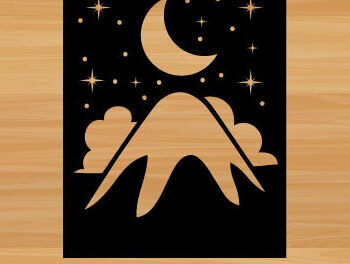 Intra απο ξύλο plywood 3mm-4mm πάχος – Sun and Moon Mountain Wall Art Δίασταση  40x30 cm INTRAFABR-68575519 - Image 1