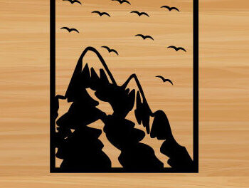 Intra απο ξύλο plywood 3mm-4mm πάχος – Sun and Moon Mountain Wall Art Δίασταση  40x30 cm INTRAFABR-68048326 - Image 1