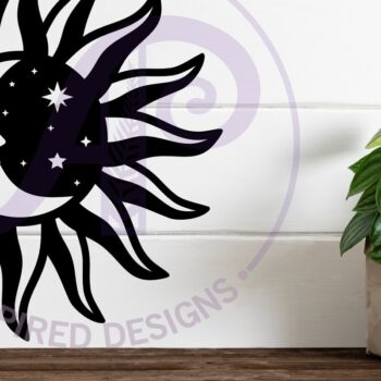 Intra απο ξύλο plywood 3mm-4mm πάχος – Σημάδι τέχνης τοίχου Ήλιου και Σελήνης, Αρχείο Δίασταση  40x30 cm INTRAFABR-115584667 - Image 2