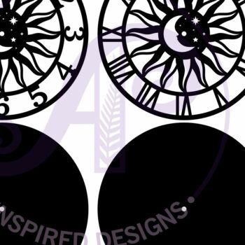 Intra απο ξύλο plywood 3mm-4mm πάχος – Αρχεία κοπής με λέιζερ ρολόι τοίχου Sun and Moon Δίασταση  40x30 cm INTRAFABR-99442228 - Image 3