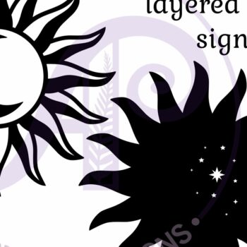 Intra απο ξύλο plywood 3mm-4mm πάχος – Σήμα τοίχου Ήλιου και Σελήνης Δίασταση  40x30 cm INTRAFABR-99745345 - Image 3