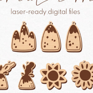 Intra απο ξύλο plywood 3mm-4mm πάχος – Πακέτο σκουλαρίκια Sun and Mountains Δίασταση  5x5 cm INTRAFABR-77085499