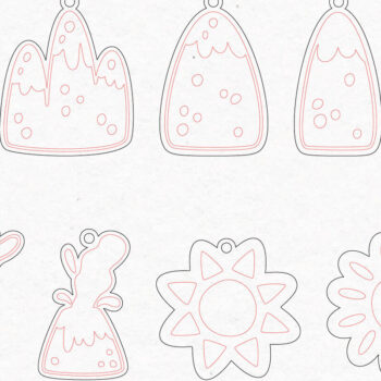 Intra απο ξύλο plywood 3mm-4mm πάχος – Πακέτο σκουλαρίκια Sun and Mountains Δίασταση 5x5 cm INTRAFABR-77085499 - Image 2