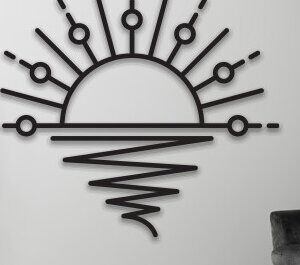 Intra απο ξύλο plywood 3mm-4mm πάχος – Sun and Waves  διακόσμηση τοίχου με λέιζερ Δίασταση  40x30 cm INTRAFABR-69559436