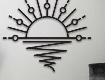 Intra απο ξύλο plywood 3mm-4mm πάχος – Sun and Waves  διακόσμηση τοίχου με λέιζερ Δίασταση  40x30 cm INTRAFABR-69559436 - Image 1