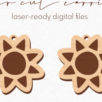 Intra απο ξύλο plywood 3mm-4mm πάχος – Σκουλαρίκια ηλίου | Δίασταση  5x5 cm INTRAFABR-77913725 - Image 1