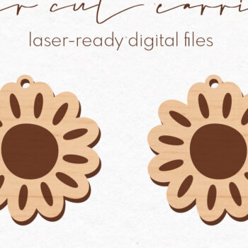 Intra απο ξύλο plywood 3mm-4mm πάχος – Σκουλαρίκια ηλίου | Δίασταση  5x5 cm INTRAFABR-77913583 - Image 1