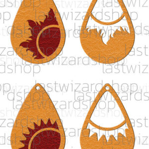 Intra απο ξύλο plywood 3mm-4mm πάχος – Sun Earrings, Sunshine Faux Leather Δίασταση  5x5 cm INTRAFABR-25329151