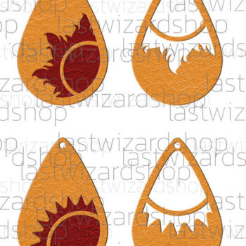 Intra απο ξύλο plywood 3mm-4mm πάχος – Sun Earrings, Sunshine Faux Leather Δίασταση  5x5 cm INTRAFABR-25329151 - Image 1