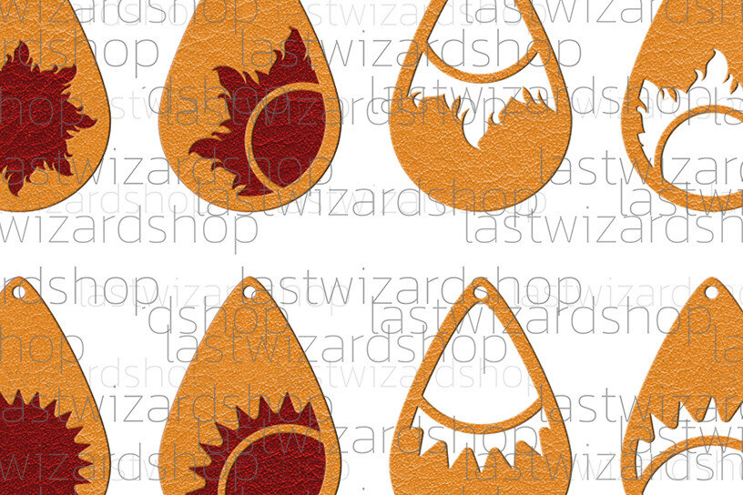 Intra απο ξύλο plywood 3mm-4mm πάχος – Sun Earrings, Sunshine Faux Leather Δίασταση  5x5 cm INTRAFABR-25329151