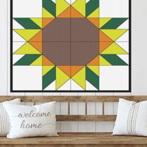 Intra απο ξύλο plywood 3mm-4mm πάχος – Sun Flower Barn Quilt Αρχείο κοπής με λέιζερ Δίασταση  20x20 cm INTRAFABR-37053660