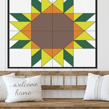 Intra απο ξύλο plywood 3mm-4mm πάχος – Sun Flower Barn Quilt Αρχείο κοπής με λέιζερ Δίασταση  20x20 cm INTRAFABR-37053660 - Image 1