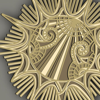 Intra απο ξύλο plywood 3mm-4mm πάχος – Sun Mandala Multilayer/Lasercut Δίασταση  20x20 cm INTRAFABR-66501225 - Image 1