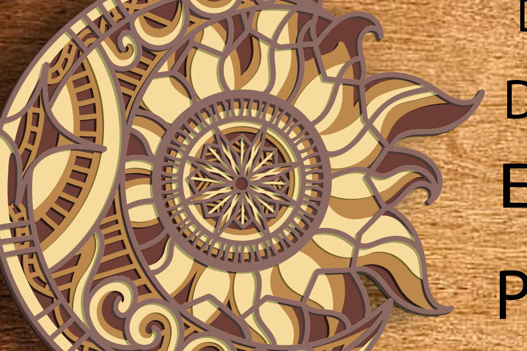 Intra απο ξύλο plywood 3mm-4mm πάχος – Sun Moon Multilayer/Lasercut/Paper Δίασταση  20x20 cm INTRAFABR-86752022