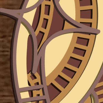 Intra απο ξύλο plywood 3mm-4mm πάχος – Sun Moon Multilayer/Lasercut/Paper Δίασταση  20x20 cm INTRAFABR-86752022 - Image 2