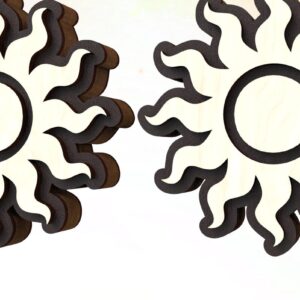 Intra απο ξύλο plywood 3mm-4mm πάχος – Σκουλαρίκια Sun Stud File Cut Laser Δίασταση  5x5 cm INTRAFABR-122184740