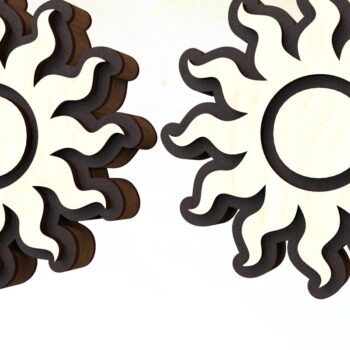 Intra απο ξύλο plywood 3mm-4mm πάχος – Σκουλαρίκια Sun Stud File Cut Laser Δίασταση  5x5 cm INTRAFABR-122184740 - Image 1