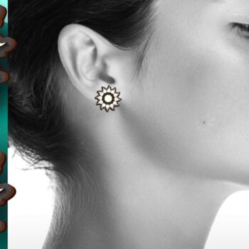 Intra απο ξύλο plywood 3mm-4mm πάχος – Πακέτο Σκουλαρίκια Sun Stud Δίασταση 5x5 cm INTRAFABR-122246686 - Image 1