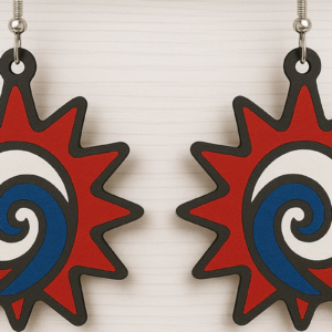 Intra απο ξύλο plywood 3mm-4mm πάχος – Σκουλαρίκια Sun Swirl Shell Δίασταση  5x5 cm INTRAFABR-123011780