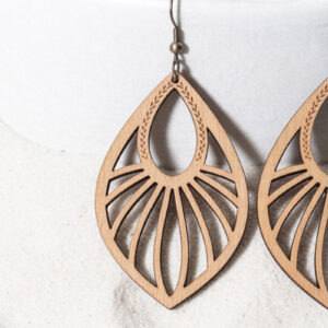 Intra απο ξύλο plywood 3mm-4mm πάχος – Sunburst Leaf Earrings Δίασταση  5x5 cm INTRAFABR-121745935